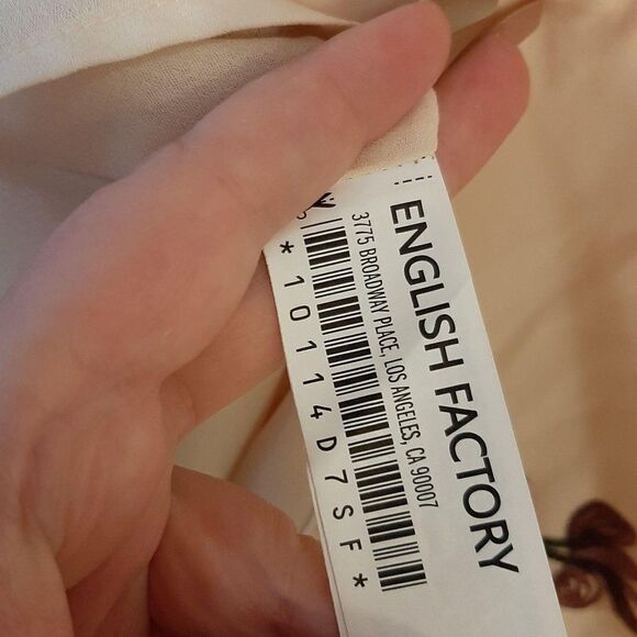 English Factory Cream Floral Dress sz M - Picture 6 of 6